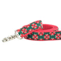 Poinsettia Holiday Velvet Dog Leash (1″ Only) by 2 Hounds Design