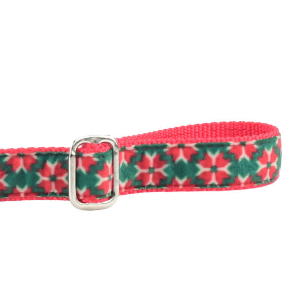 Poinsettia Holiday Velvet Dog Leash (1″ Only) by 2 Hounds Design