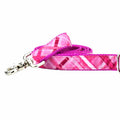 Very Pink Plaid Velvet Dog Leash by 2 Hounds Design