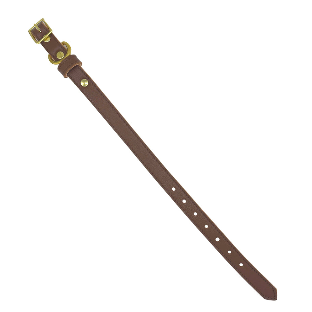 Plain Leather Dog Collar by Bonne et Filou