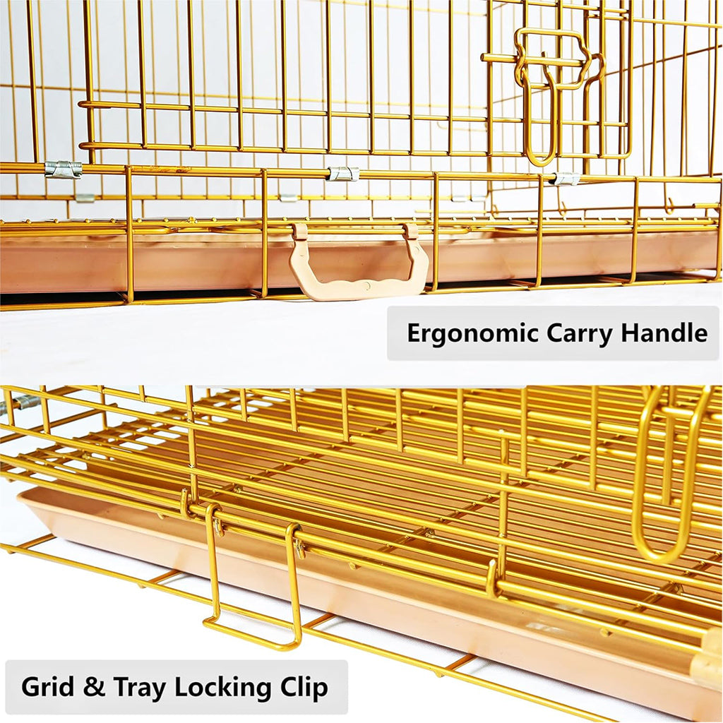 24-42" Collapsible Copper Gold Dog Crate GLD24-42 by Homey Pet Official