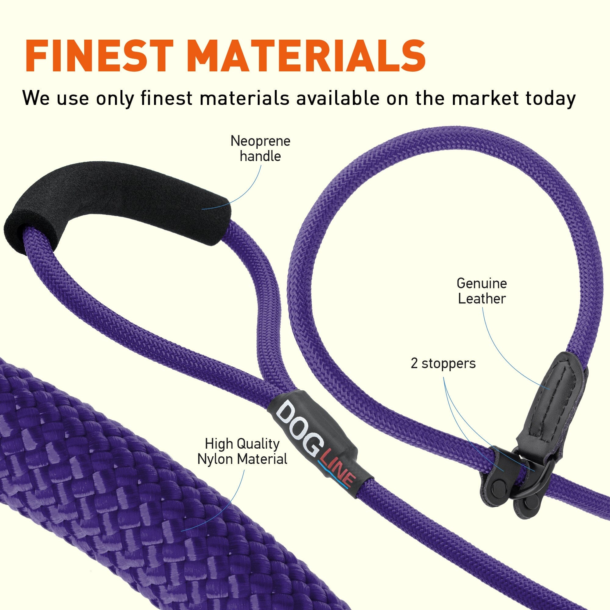 Round Nylon Slip Lead by Dogline