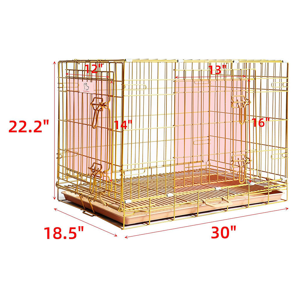 24-42" Collapsible Copper Gold Dog Crate GLD24-42 by Homey Pet Official