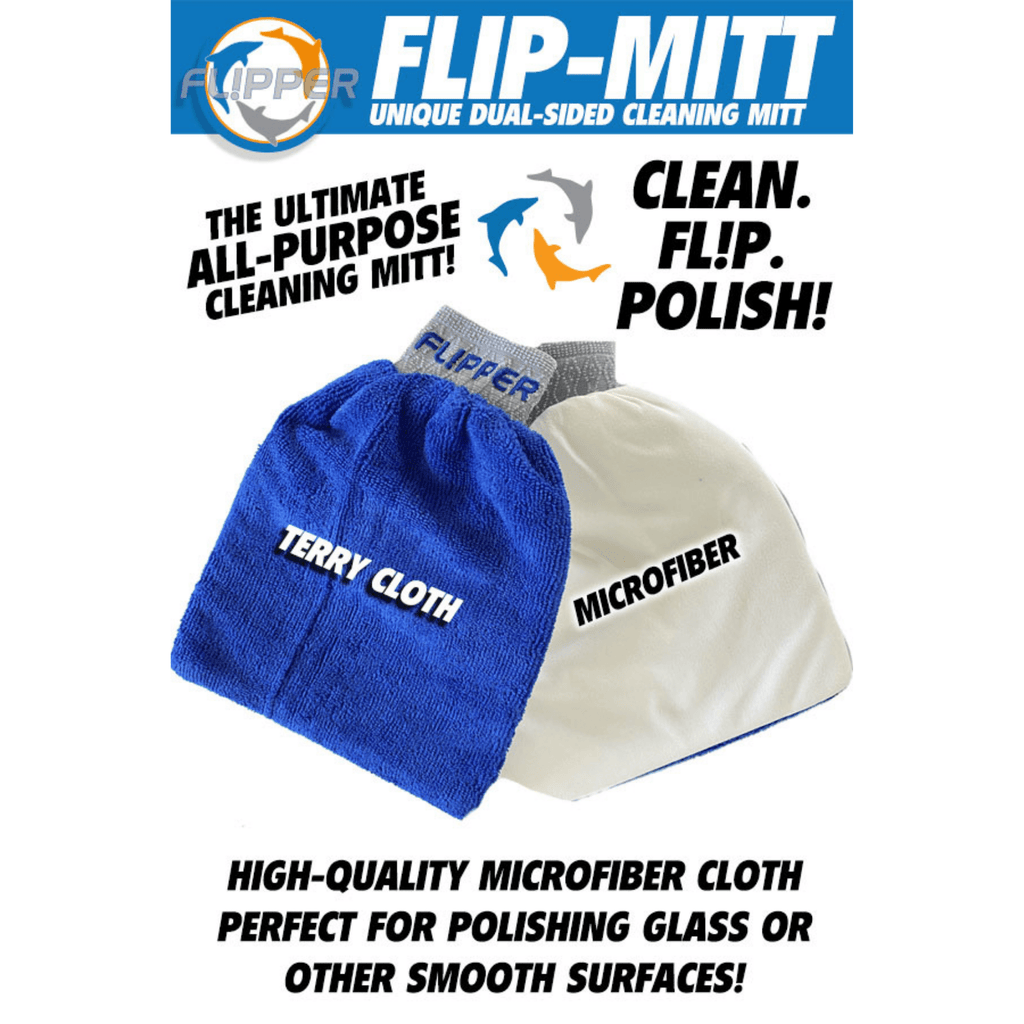 Flipper 2-in-1 Microfiber Aquarium Cleaning Mitt 2 Pack by Flipper Aquarium Products