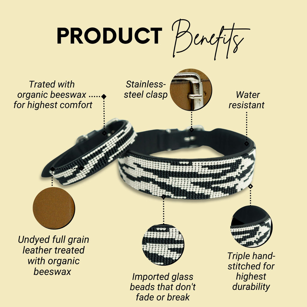 Zebra Sambboho dog collar (animal print collection) by Sambboho