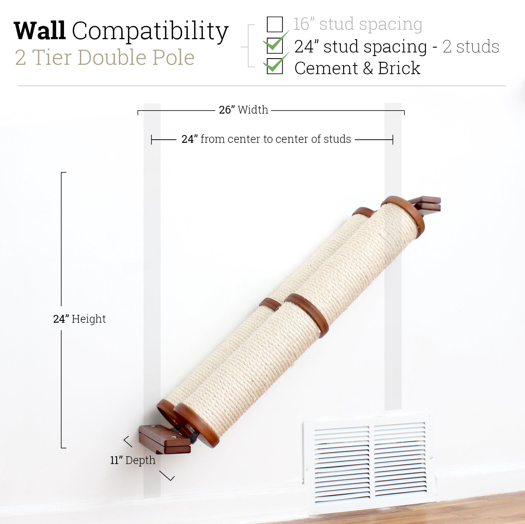 Slanted Cat Scratcher for Wall