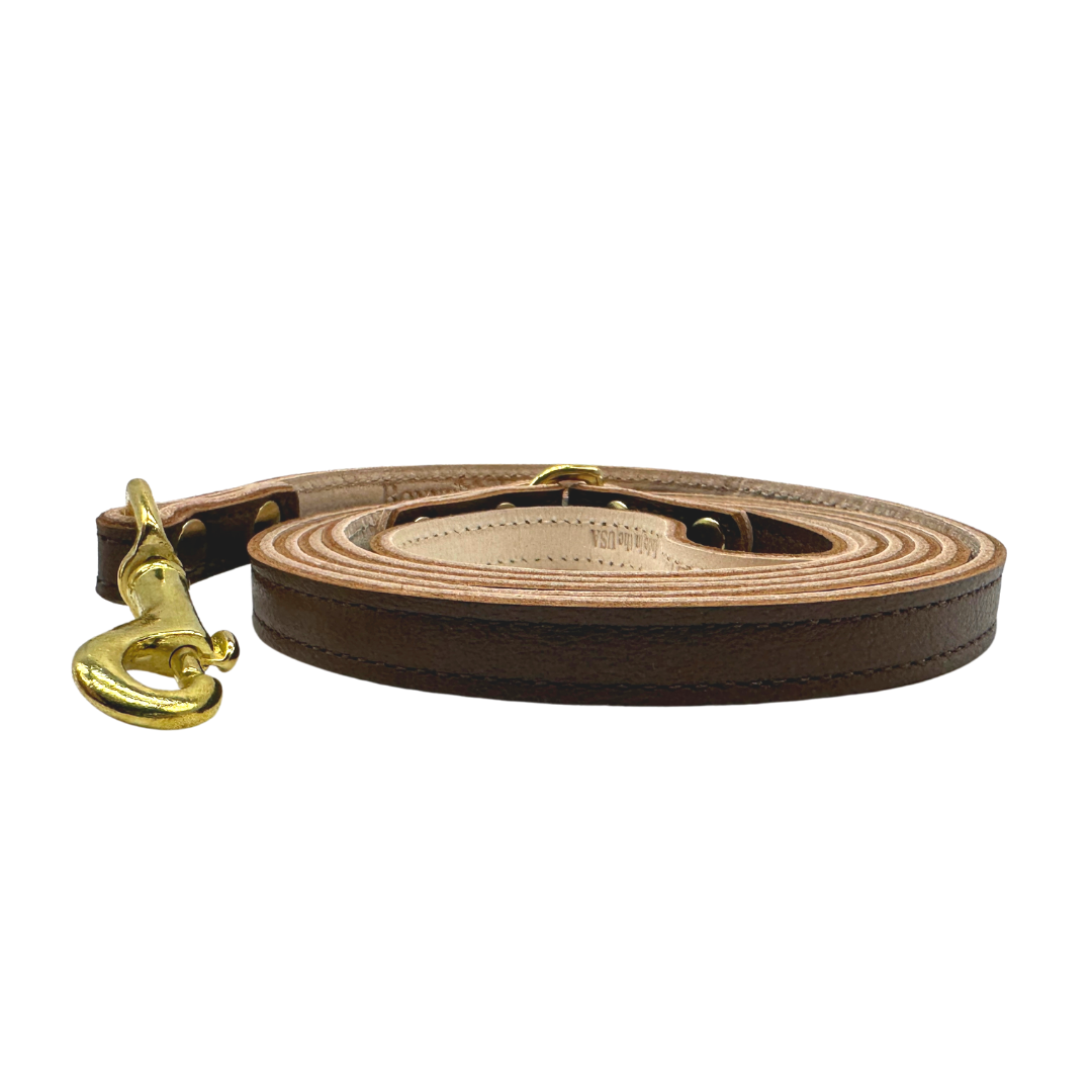 Plain Leather Dog Leashes by Bonne et Filou