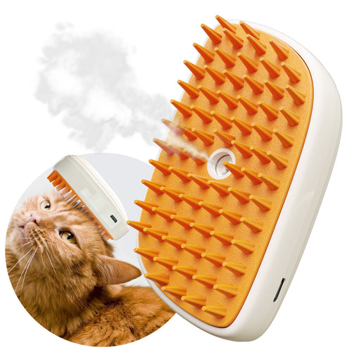 4 In 1 Cat Steam Brush, Anti Static Shedding Spray Comb, Hair Removal, Mist Indoor Steamy Grooming Brush For Dog. by Love My Pet