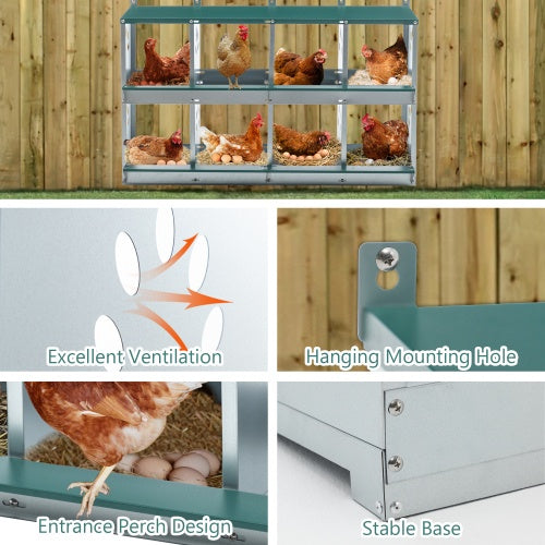 8 Compartment Chicken Nesting Boxes by Amazing Pet Bargains