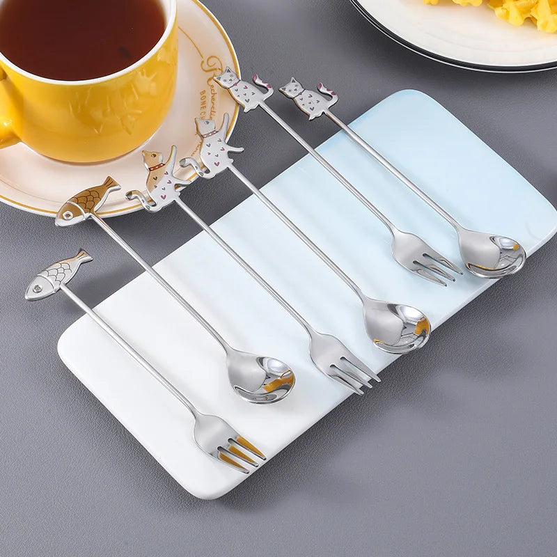Cute Stainless Steel Cat Shape Teaspoon by Love My Pet