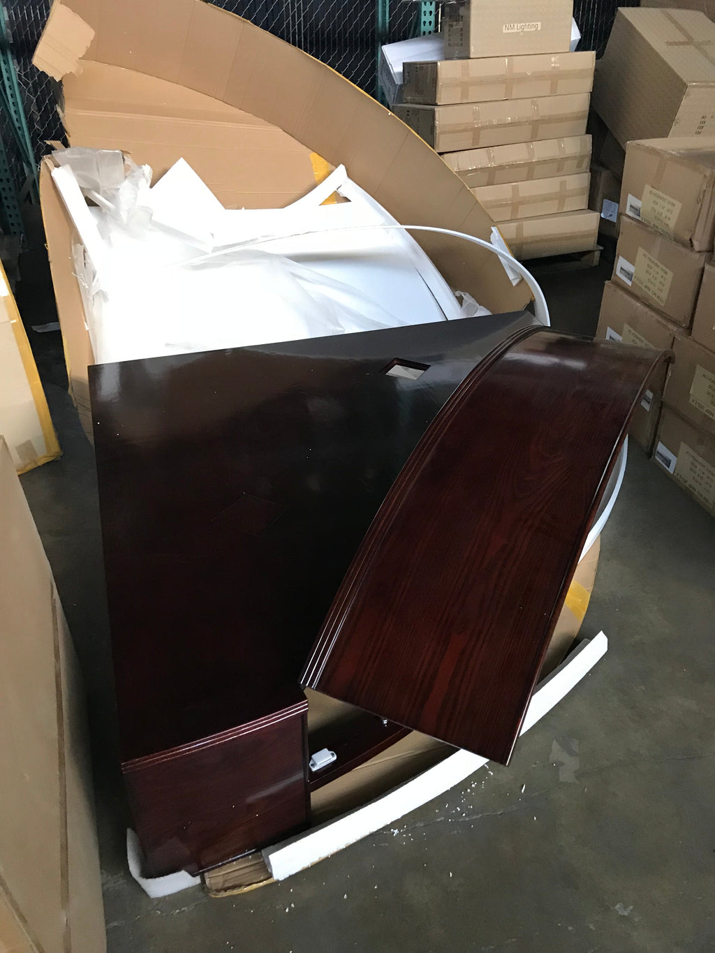 440 Gallon Glass Corner Reef-Ready Aquarium in Rose Cherry Real Wood Furniture by Northeast Aquariums LLC
