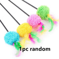 Tease Cat Toy Feather Pole Bell by Amazing Pet Bargains