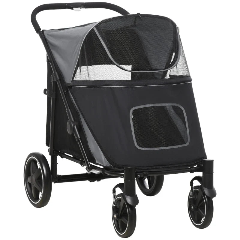 One-Click Foldable Stroller for Large Medium Small Dogs, Pet, Cats with Storage by Furr Baby Gifts
