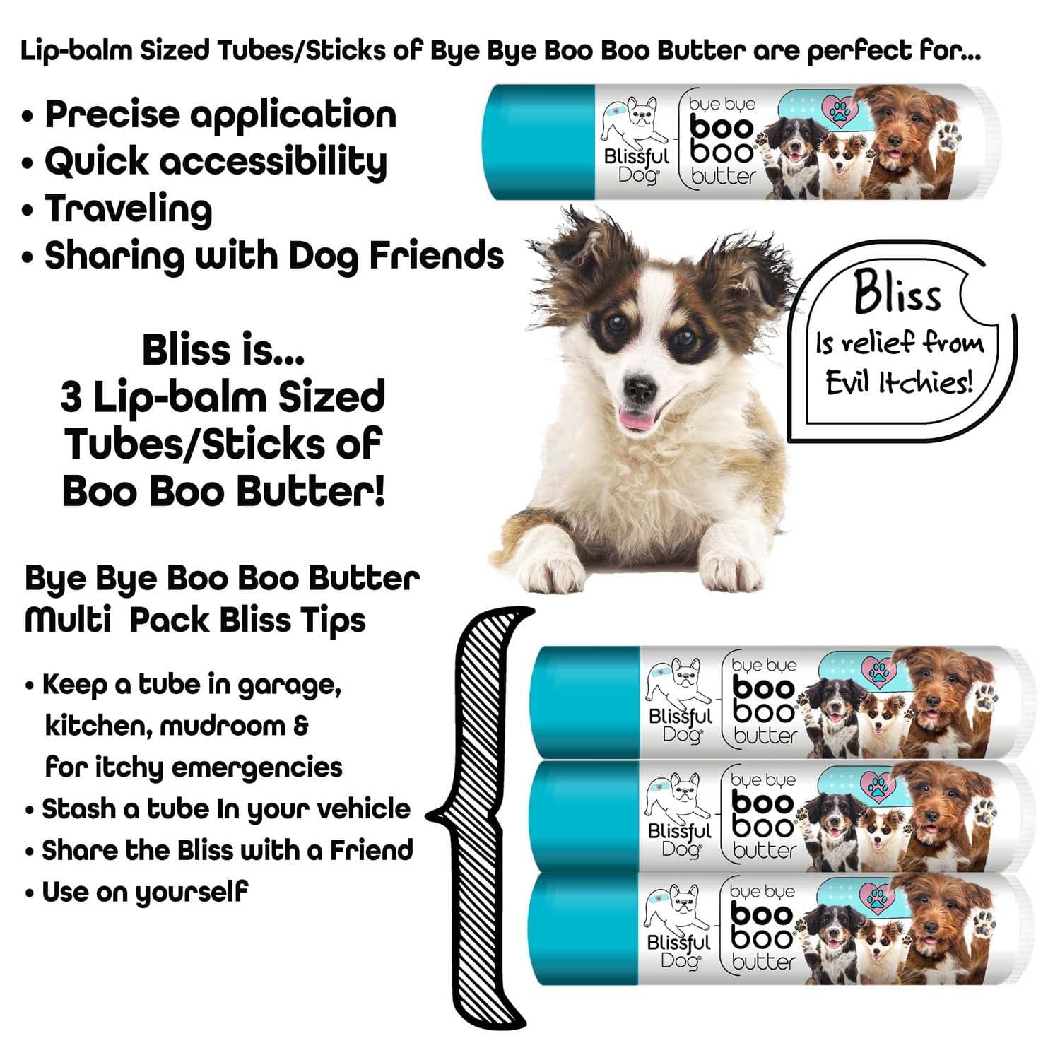 3 Cute Puppies Boo Boo Butter by The Blissful Dog