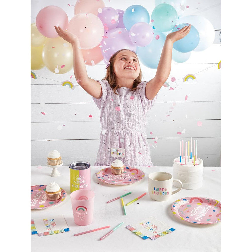 3 Piece Happy Birthday Mug Cake Gift Set | Coffee Mug Mini Crown Cupcake Topper by The Bullish Store