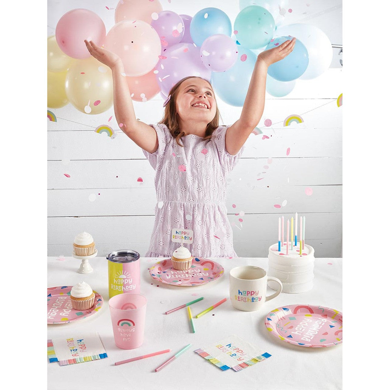 3 Piece Happy Birthday Mug Cake Gift Set | Coffee Mug Mini Crown Cupcake Topper by The Bullish Store