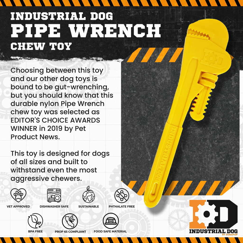 Pipe Wrench Nylon Dog Toy for Aggressive Chewers | USA Made | SodaPup by SodaPup/True Dogs, LLC
