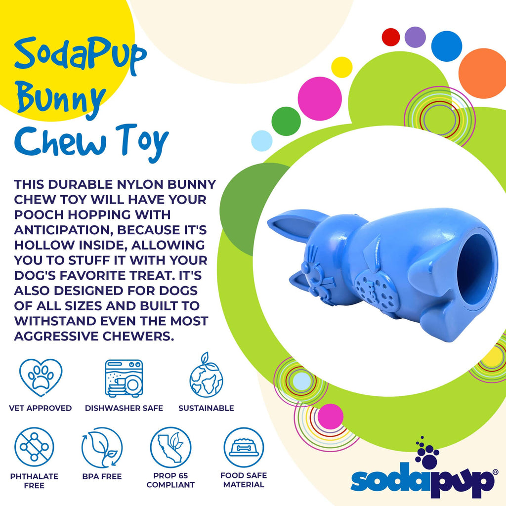 Bunny Nylon Chew Toy for Aggressive Chewers | Durable & USA Made by SodaPup/True Dogs, LLC