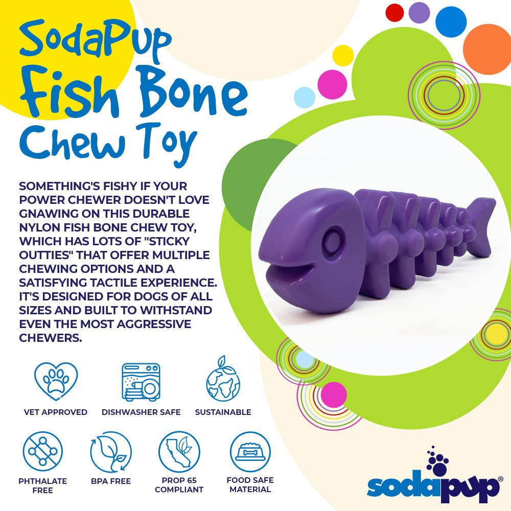 Fish Bone Nylon Dog Toy for Aggressive Chewers | USA Made | SodaPup by SodaPup/True Dogs, LLC