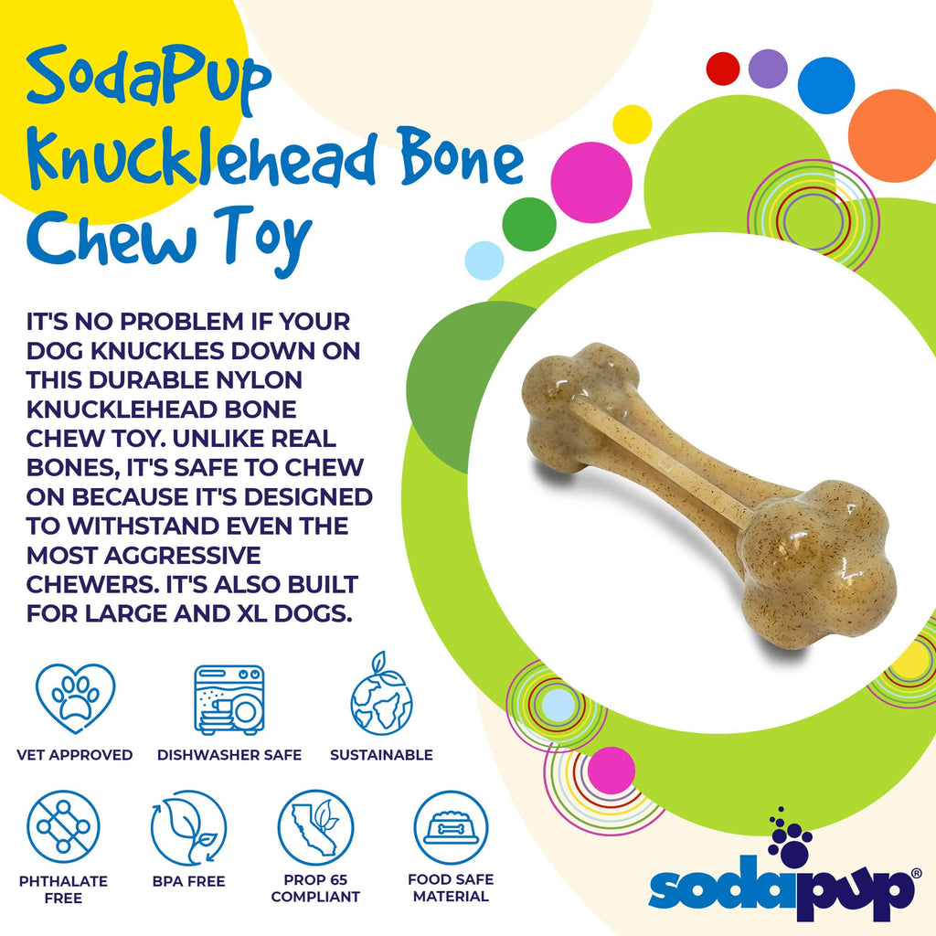 Knuckle Bone Nylon Dog Chew Toy for Aggressive Chewers | Made in USA by SodaPup/True Dogs, LLC