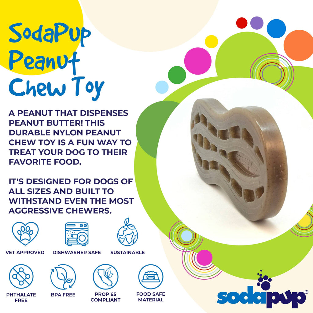 Peanut Nylon Dog Chew Toy | Ultra-Durable for Aggressive Chewers | SodaPup by SodaPup/True Dogs, LLC