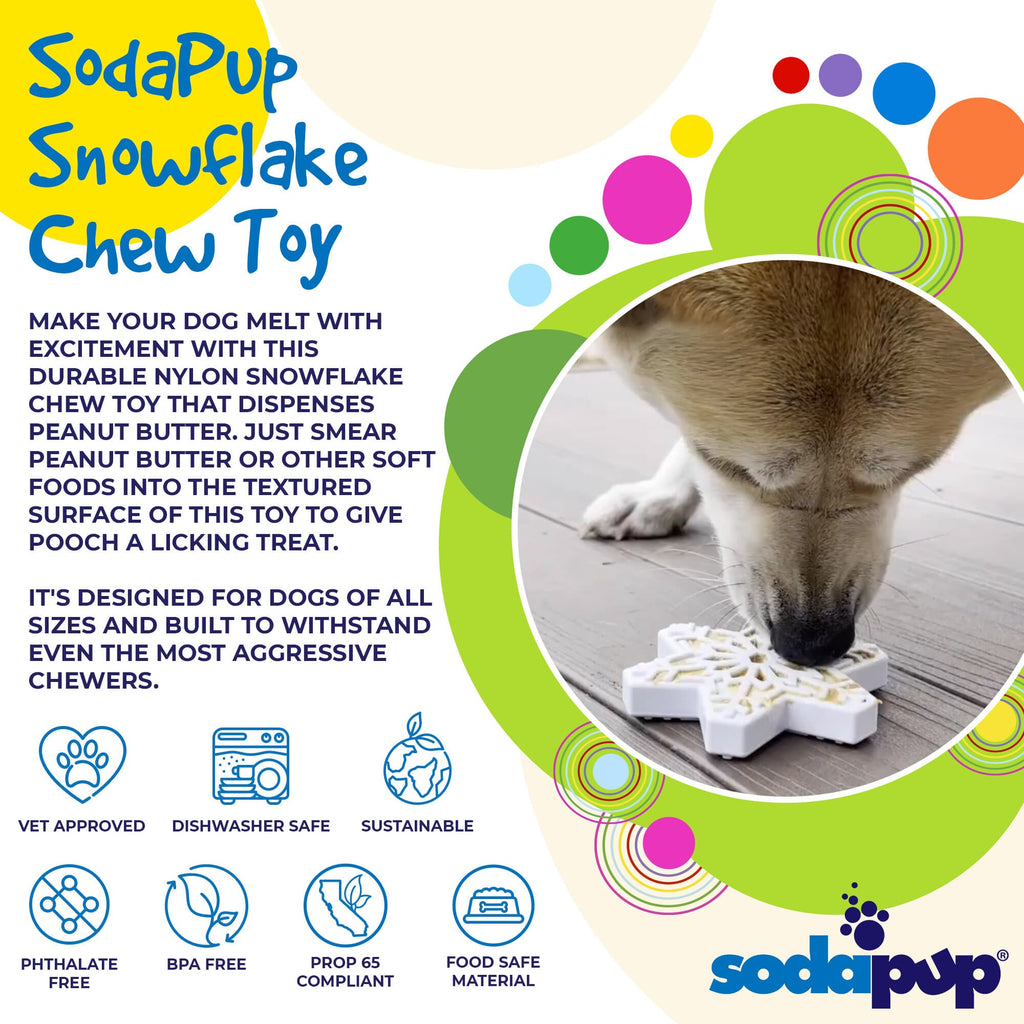 Snowflake Nylon Dog Chew Toy for Aggressive Chewers | USA Made & FDA Compliant by SodaPup/True Dogs, LLC