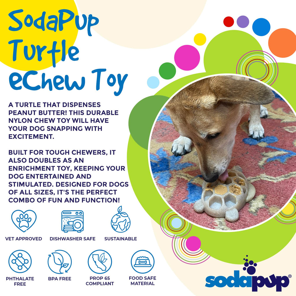 Turtle Nylon Chew Toy - Ultra-Durable Enrichment Toy for Power Chewers USA by SodaPup/True Dogs, LLC