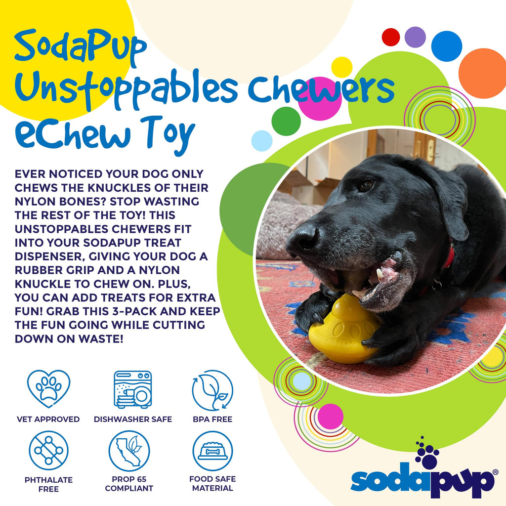 Unstoppables Chewers for SodaPup Rubber Treat Dispensers - 3 Pack by SodaPup/True Dogs, LLC