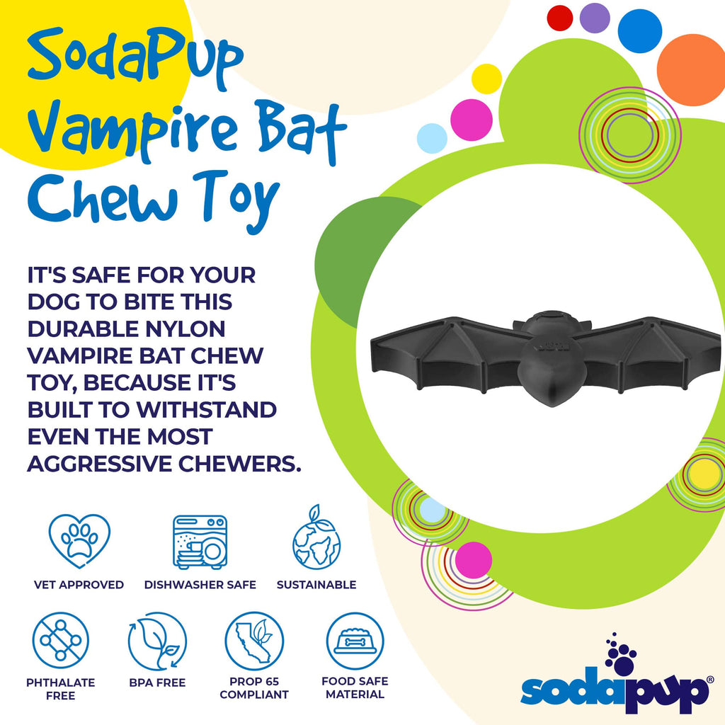 Vampire Bat Nylon Dog Chew Toy for Aggressive Chewers | USA Made & FDA Compliant by SodaPup/True Dogs, LLC