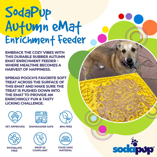 Autumn eMat - Enrichment Lick Mat For Dogs and Cats| Fall Leaves Design | SodaPup by SodaPup/True Dogs, LLC