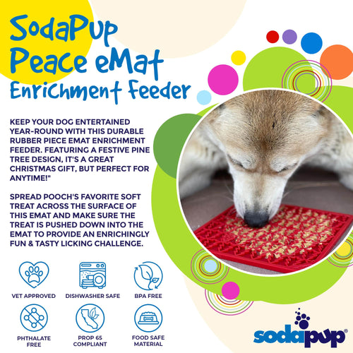 "Peace" Christmas Tree emat - Enrichment Lick Mat for Dogs and Cats | Christmas Tree design | SodaPup