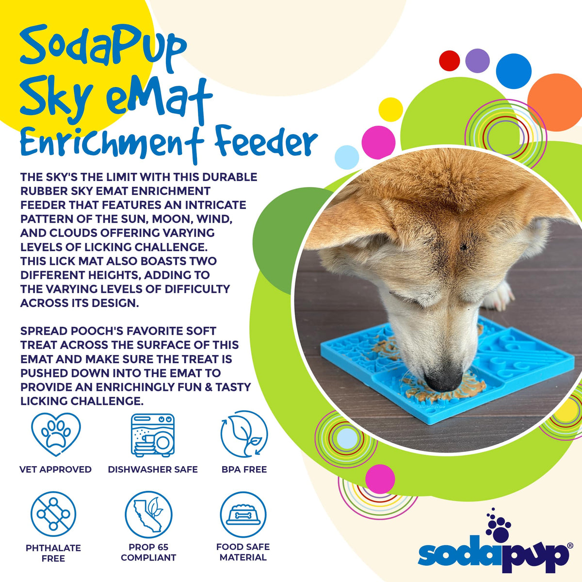 Sky eMat - Enrichment Lick Mat for Dogs and Cats | Celestial Design | SodaPup by SodaPup/True Dogs, LLC