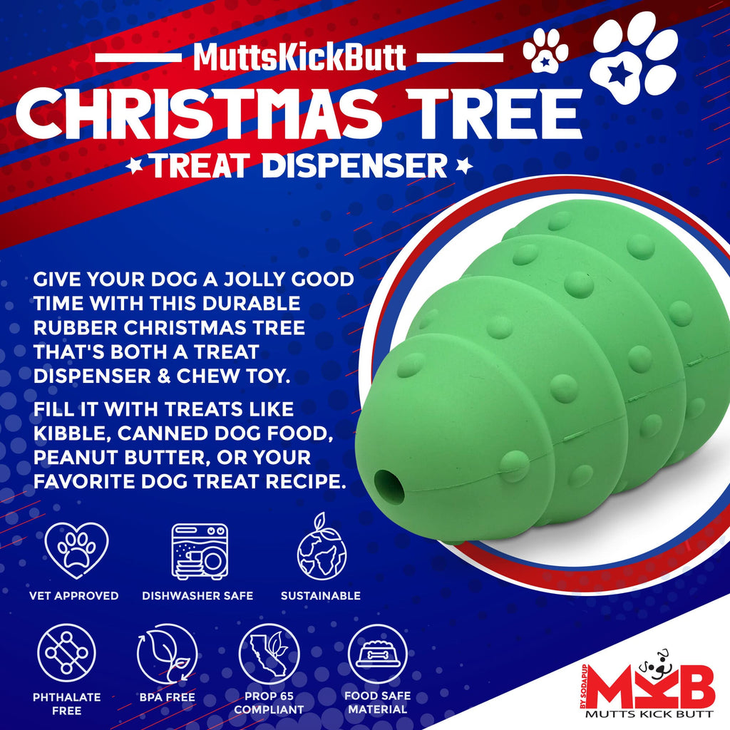 Christmas Tree Dog Toy - Durable Rubber Chew Toy for Large Dogs | USA Made by SodaPup/True Dogs, LLC