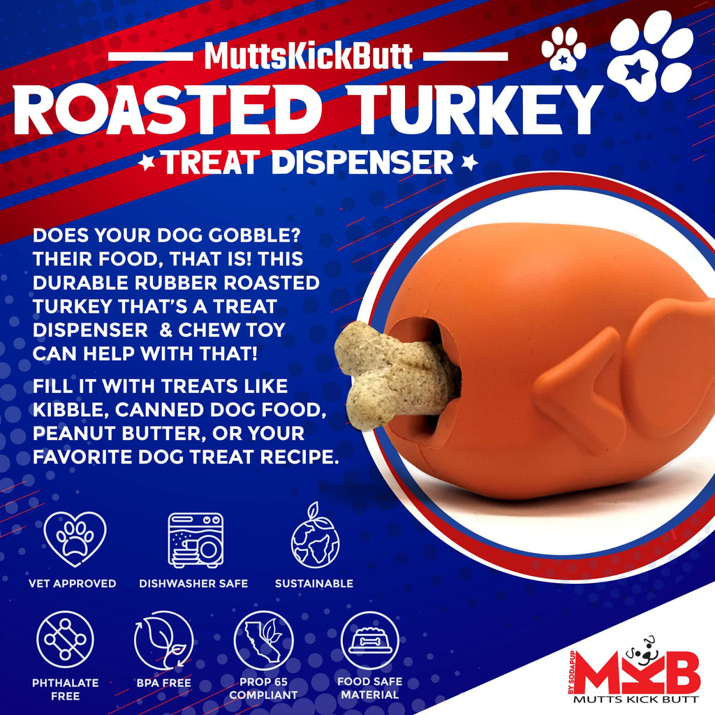 Roasted Turkey Dog Chew Toy & Treat Dispenser - USA Made | SodaPup by SodaPup/True Dogs, LLC