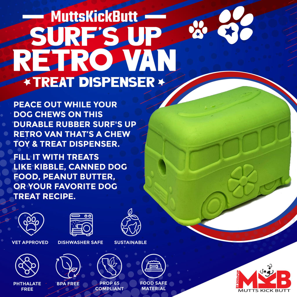 Surf's Up! Retro Van Dog Toy - Durable Chew Toy for Large Dogs | USA Made by SodaPup/True Dogs, LLC