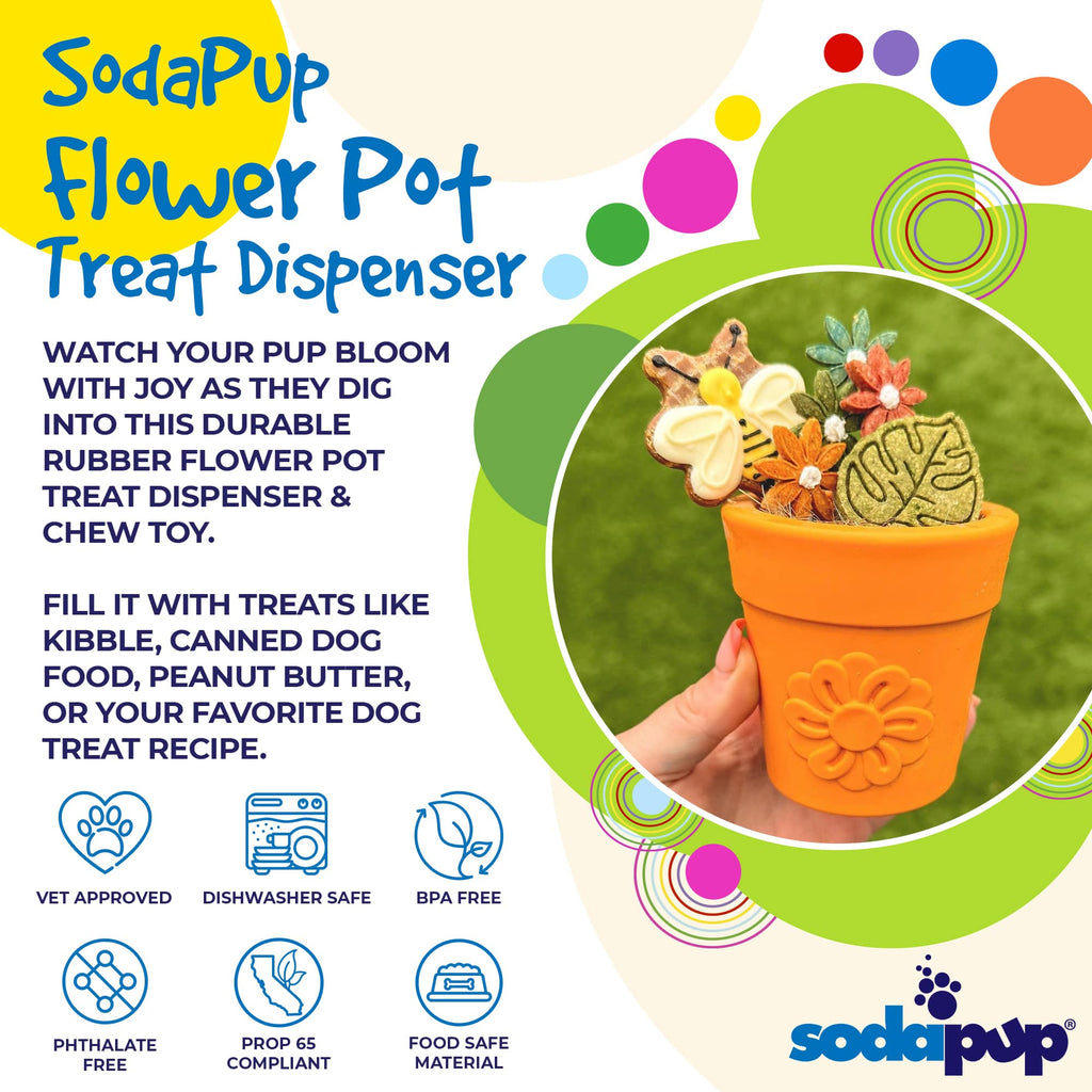 Large Flower Pot eCup Dog Treat Dispenser | Durable USA-Made Enrichment Toy | SodaPup by SodaPup/True Dogs, LLC
