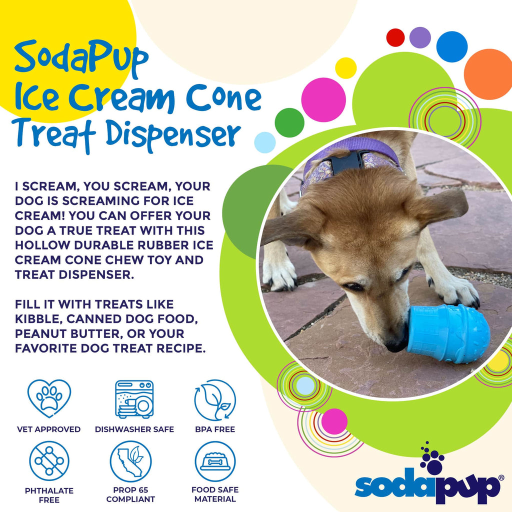 Ice Cream Cone Rubber Dog Chew Toy for Power Chewers | USA Made | SodaPup by SodaPup/True Dogs, LLC