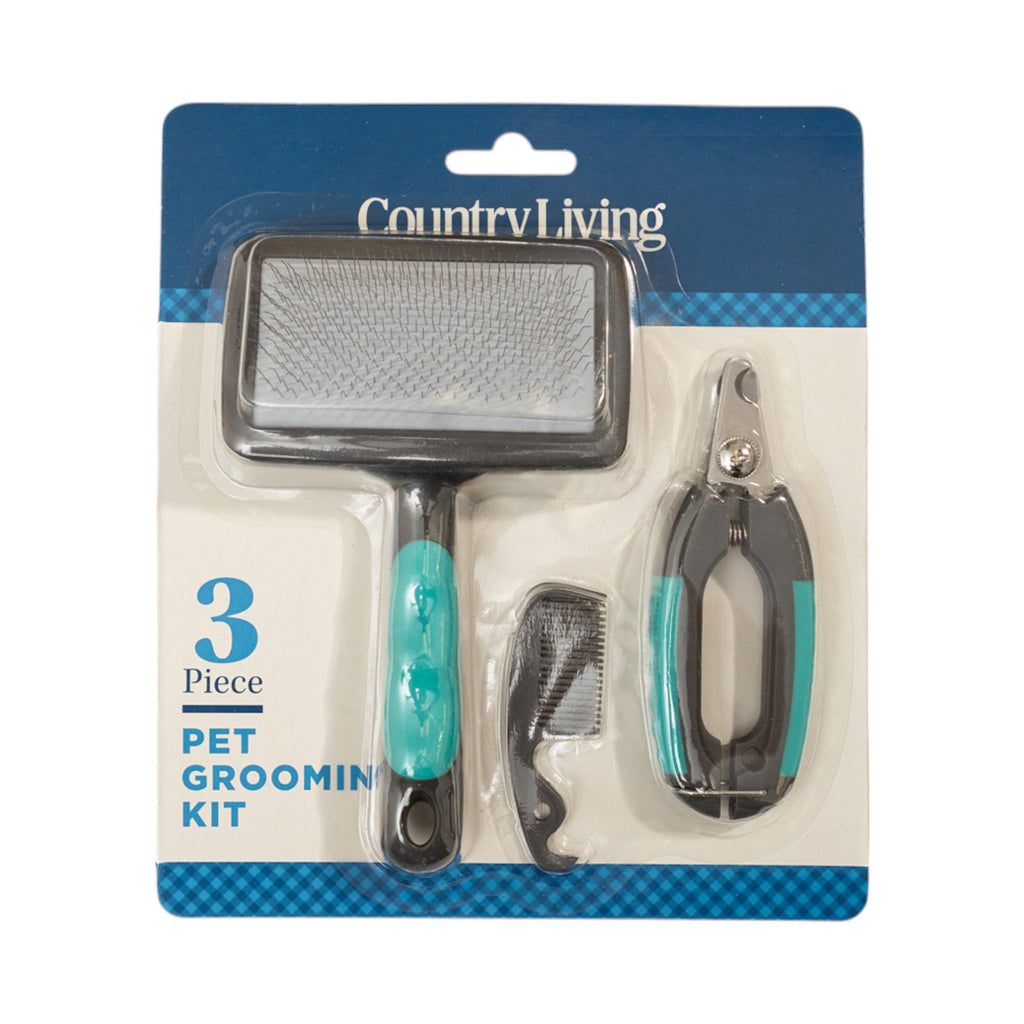 Country Living All-in-One 3-Piece Dog Grooming Kit for a Healthy and Well-Groomed Pet by American Pet Supplies
