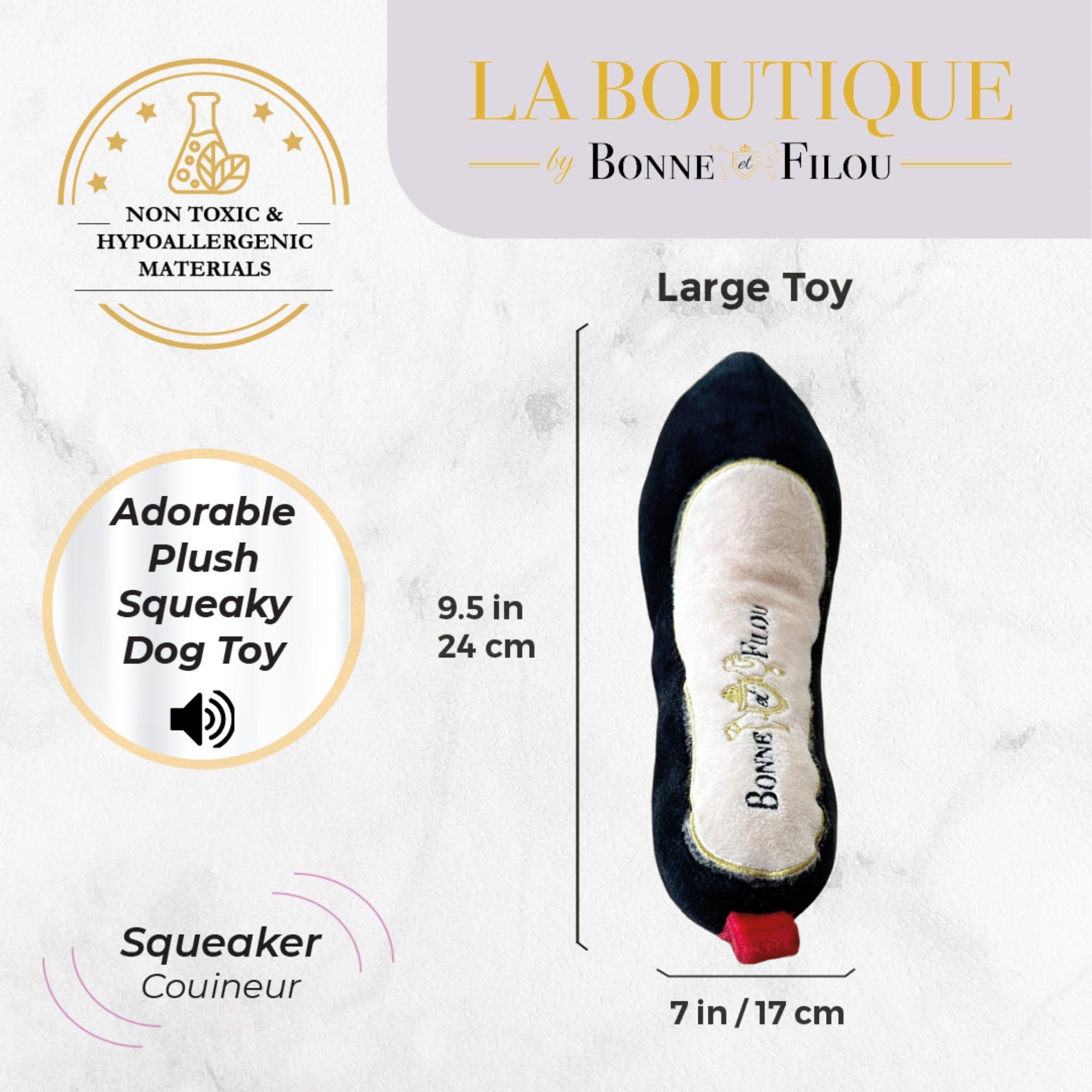 Plush Squeaky Dog Toy Set- Large by Bonne et Filou