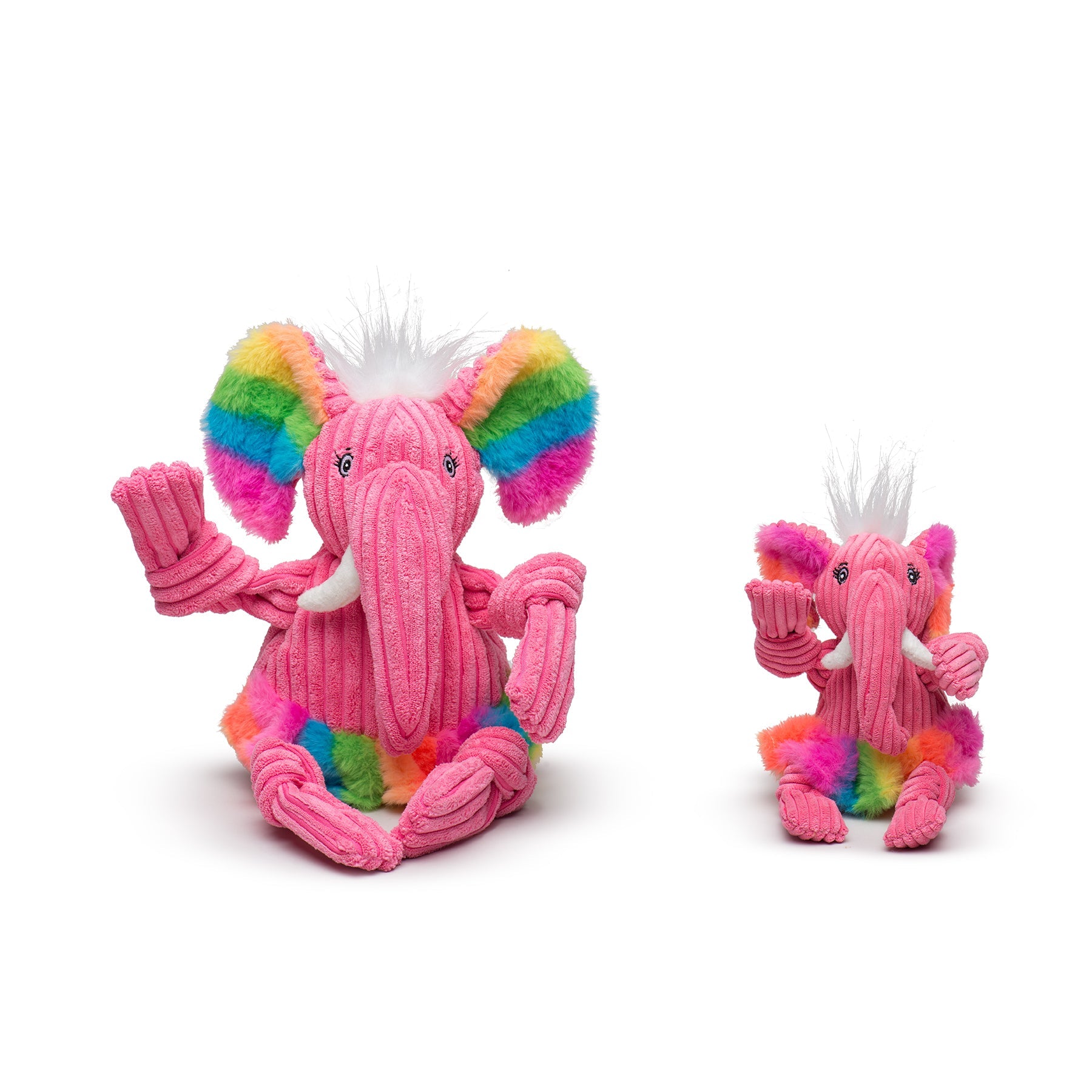 Rainbow Elephant Knottie® Plush Dog Toy by HuggleHounds