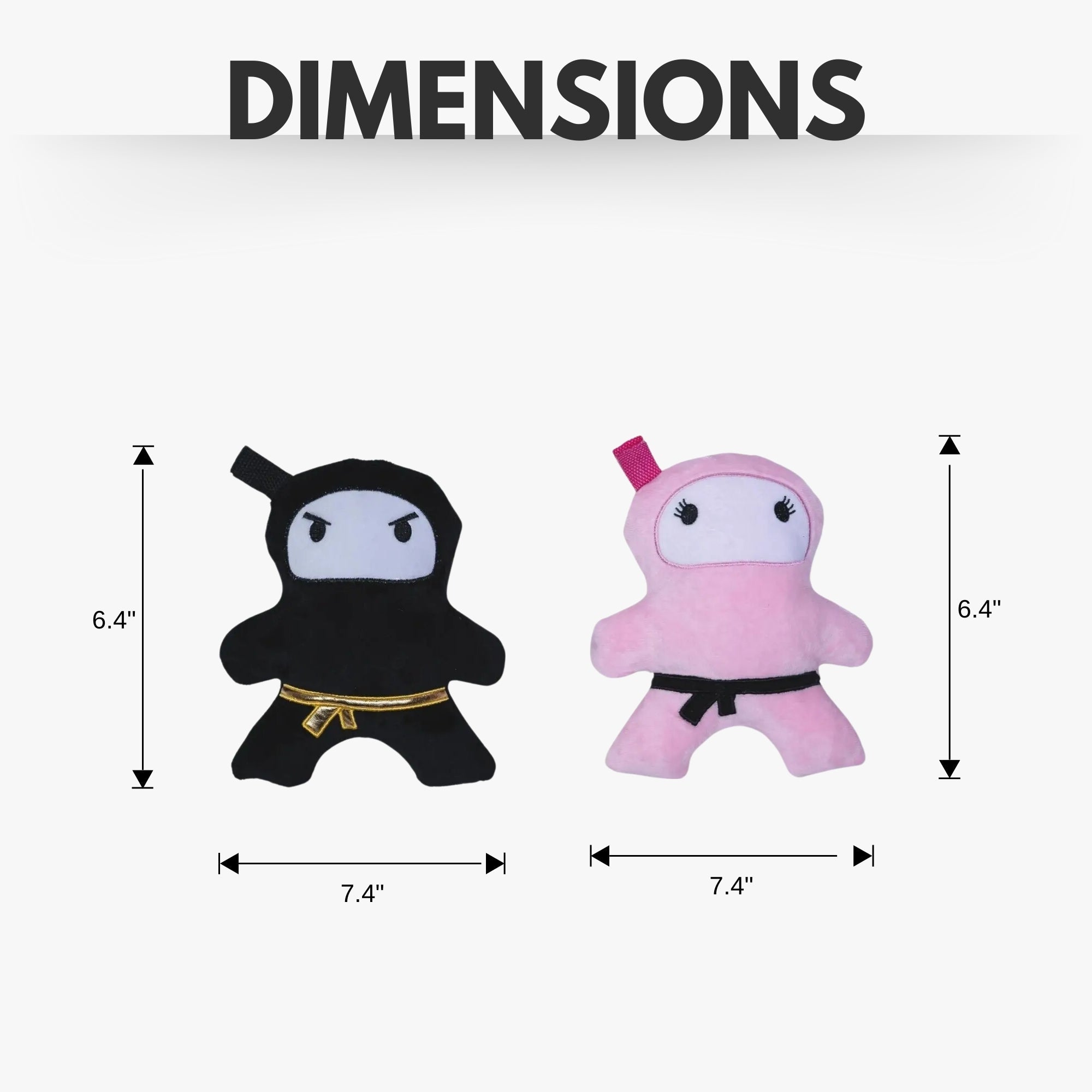 Pink & Black Ninja Love Plush Dog Toy Gift Set – with Squeaker & Crinkle Paper for Fun Play by American Pet Supplies