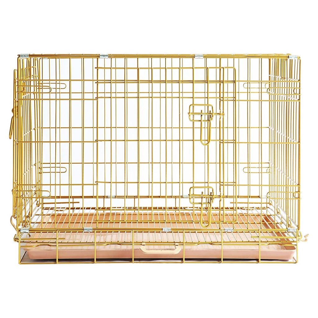 24-42" Collapsible Copper Gold Dog Crate GLD24-42 by Homey Pet Official