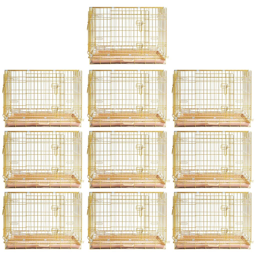 24-42" Collapsible Copper Gold Dog Crate GLD24-42 by Homey Pet Official