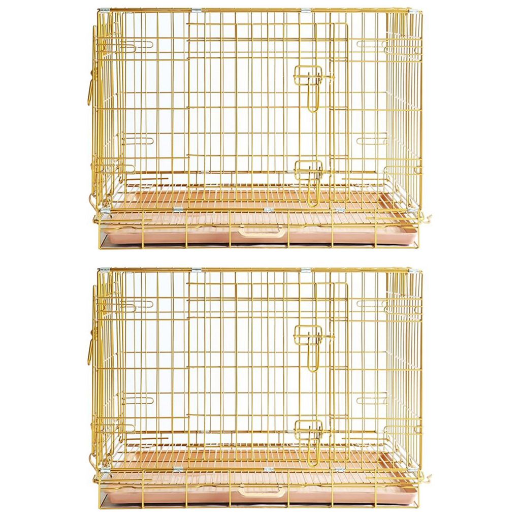 24-42" Collapsible Copper Gold Dog Crate GLD24-42 by Homey Pet Official