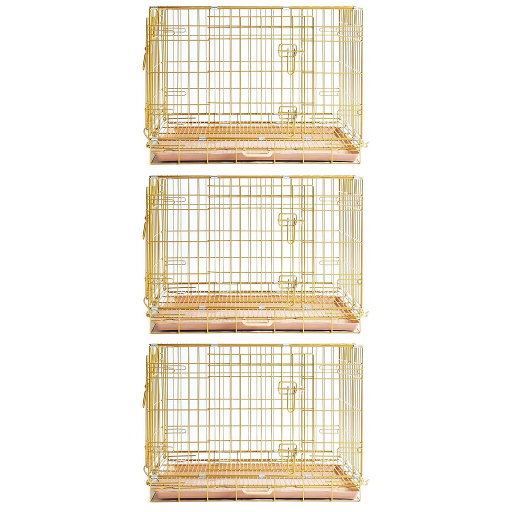 24-42" Collapsible Copper Gold Dog Crate GLD24-42 by Homey Pet Official