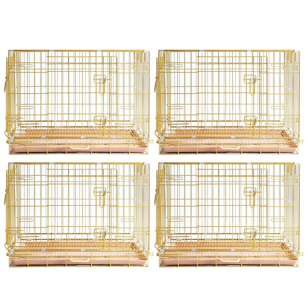 24-42" Collapsible Copper Gold Dog Crate GLD24-42 by Homey Pet Official