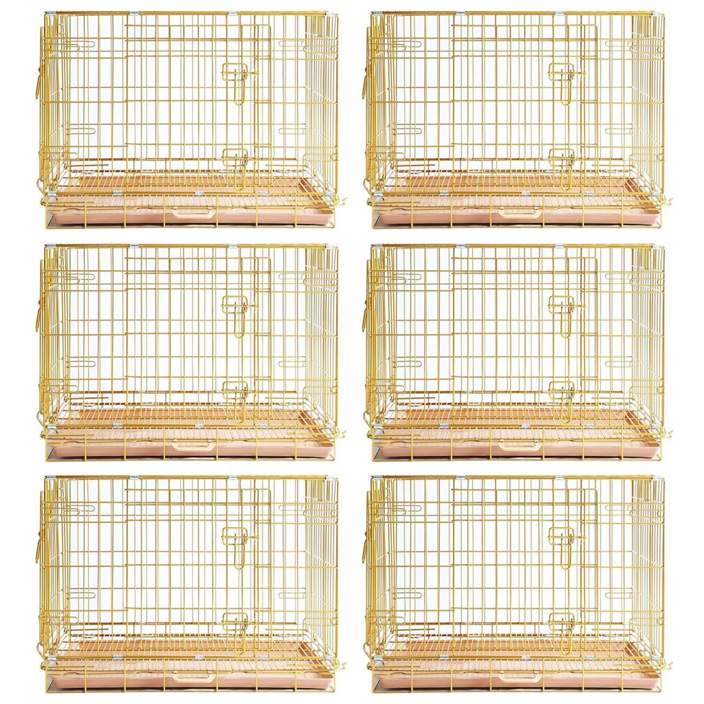24-42" Collapsible Copper Gold Dog Crate GLD24-42 by Homey Pet Official