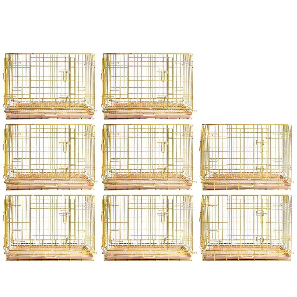 24-42" Collapsible Copper Gold Dog Crate GLD24-42 by Homey Pet Official