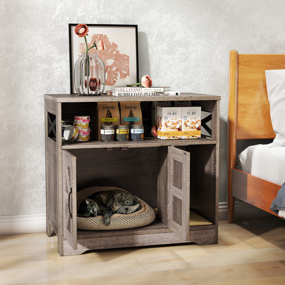 Cat Litter Box Enclosure Hidden Cat Box Furniture with Storage by VetsPetStore