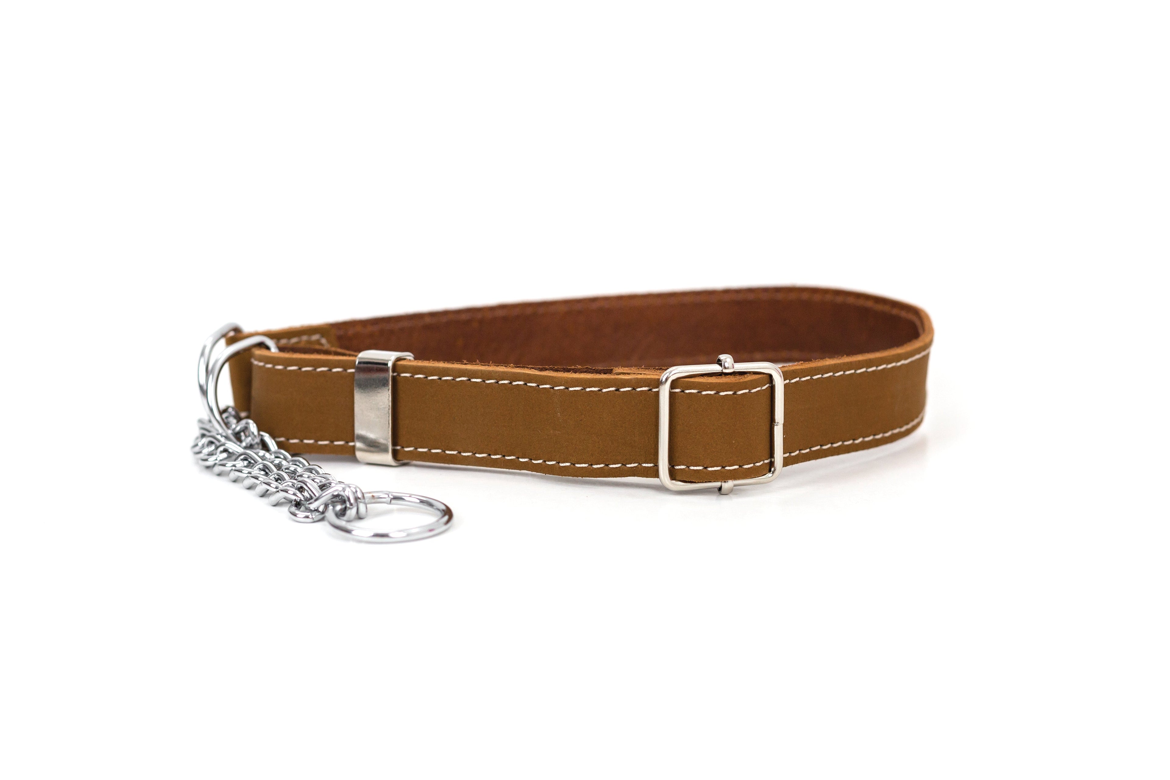 Martingale Earth Brown Leather Dog Collar by Euro-Dog Collars and Leads